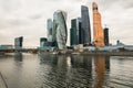 Modern skyscrapers of the Moscow International Business Centre MIBC on the Moscow river embankment. Russia. Royalty Free Stock Photo